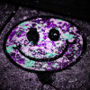 purple and mint grafitti smiley